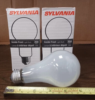 Sylvania 200W A21 130V Long Life Inside Frost Bulb - Made In USA - 2 Pieces - Image 1 of 4