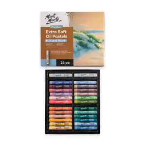 NEW 26pc Extra Soft Oil Pastel Natural Hues Premium Mont Marte Arts Craft - Picture 1 of 8