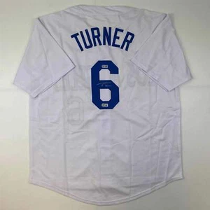 Autographed/Signed Trea Turner Los Angeles LA White Jersey Beckett BAS COA - Picture 1 of 4