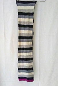 MERONA Rabbit Hair Blend Knit Scarf Multi Color Striped 7x72 "DECOLORACIONES - Imagen 1 de 8