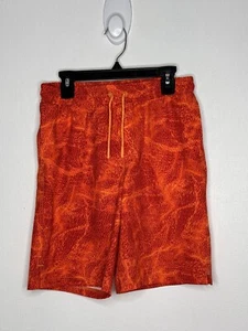 All In Motion Quick Dry Board Shorts Boys Size Large 10-12 Orange Drawstring - Picture 1 of 4