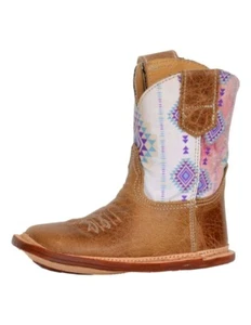 Roper Western Boots Girls Az Aztec Cowbabies Tan 09-016-7912-8494 TA - Picture 1 of 1