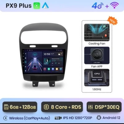 RADIO 2 DIN 9" PARA FIAT FREEMONT ANDROID 12 6/128 GB BLUETOOTH USB GPS CARPLAY - Imagen 1 de 4