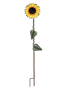 Metal Sunflower Garden Yard Stake Decor Outdoor Lawn Decoration Art Tall 39'' - Picture 1 of 3