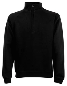 Sudadera Fruit Of The Loom Para Hombre Clásica 1/4 Cuello con Cremallera | Suéter Liso Jumper - Imagen 1 de 17