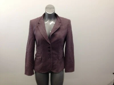 Blazer para mujer Gerry Weber patrón espiga mediano púrpura 5 botones Foto 1 de 4