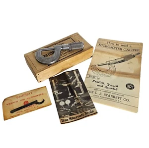 The L. S. Starrett Co. No. 203-1 Micrometer With Original Box, Wrench, & Papers - Picture 1 of 6