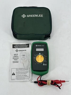 Juego de multímetros digitales de rango manual Greenlee DM-20 con cable de prueba GT-10 y GT-11 Foto 1 de 4