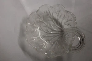 Vintage Indiana Glass Leaf and Tree pattern clear dish 5.25" (87) - Picture 1 of 3