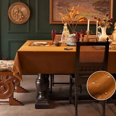 Toalha de mesa retangular francesa luxuosa lã veludo impermeável toalha de mesa lavável - Imagem 1 de 4