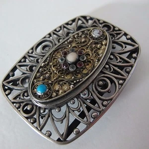 Gürtel Schließe Gürtelschnalle 800 Schmidhuber Landshut ca um 1900 belt buckle - Picture 1 of 12