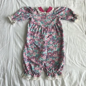 Vintage Martha’s Miniatures Floral Romper Ruffles Size Medium 9-12 Months - Picture 1 of 6
