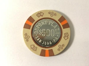 Vintage San Juan Puerto Rico Dupont Plaza Casino $ 500 Poker Chip - Bild 1 von 7
