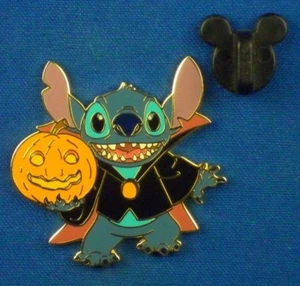 Disfraz de vampiro Stitch Drácula sosteniendo calabaza Halloween 2003 Pin Disney # 24632 - Imagen 1 de 5