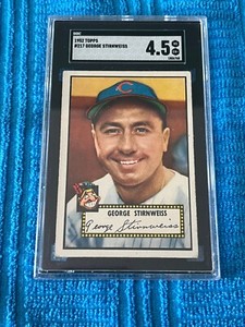 1952 Topps #217 George Stirnweiss Cleveland Indians SGC 4.5 Very Clean