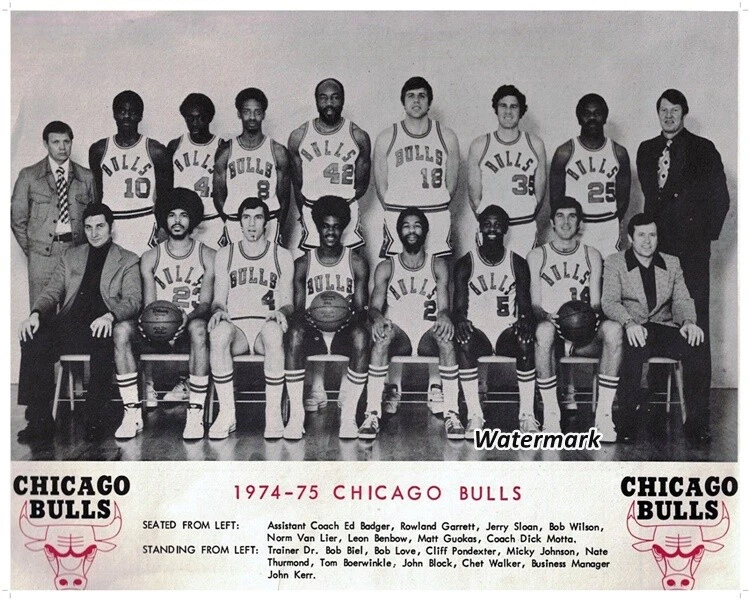 NBA 1974 - 75 Chicago Bulls Team Picture Black & White 8 X 10 Photo  Picture Foto 1 de 1