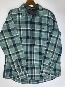 Wrangler Plaid Western Shirt Men's Large Green Blue Check Long Sleeved Flannel - Picture 1 of 8