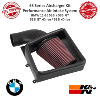 Kit de admisión de aire de rendimiento cargador de aire serie K&N 63 para BMW 535i GT xDrive 11-16 Foto 1 de 4