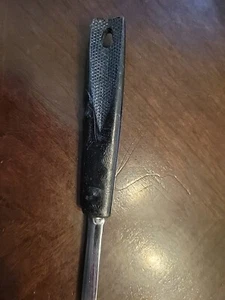 Vintage Ekco Keyhole Slotted Spatula USA Metal Chrome Black Vinyl Handle 12.5" - Picture 1 of 9