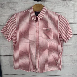 Vineyard Vines Hemd 2XL Herren Slim Fit Leinenmischung Gestreift Kurzarm Knopf - Bild 1 von 6