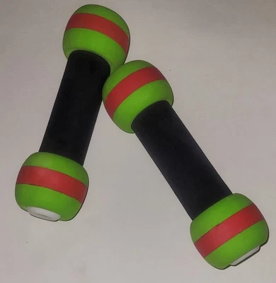 Conjunto de 2 pesos de treino Zumba verde rosa fitness tonificantes - 1 lb cada - Imagem 1 de 4