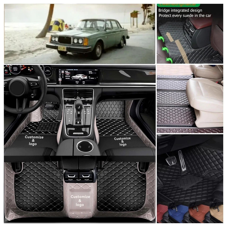 Fit for Volvo 240 1990-1993 Handmade Car Floor Mats All Weather Liner Carpets - Image 1 of 4