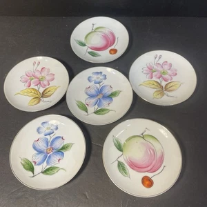 Handbemalte hängende Teller Butter Pat Blumen Obst 4" Durchmesser Vintage Japan - Bild 1 von 17