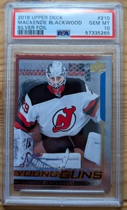 2018-19 UD Series 1 Young Guns Silver Foil Mackenzie Blackwood #210 PSA 10 - Bild 1 von 2