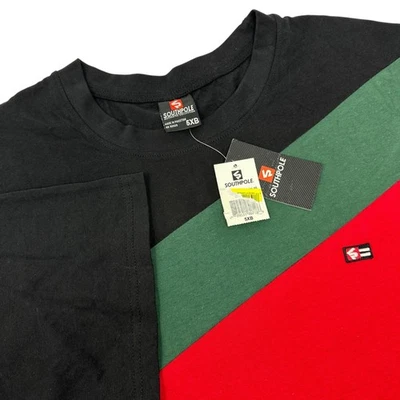 SOUTHPOLE Vintage Black Red Green  Colorblock NWT Short Sleeve T-Shirt 5XB - Image 1 of 4