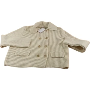 RIVER ISLAND Knit Cardigan UK L Beige Double Breasted Wool - Picture 1 of 6