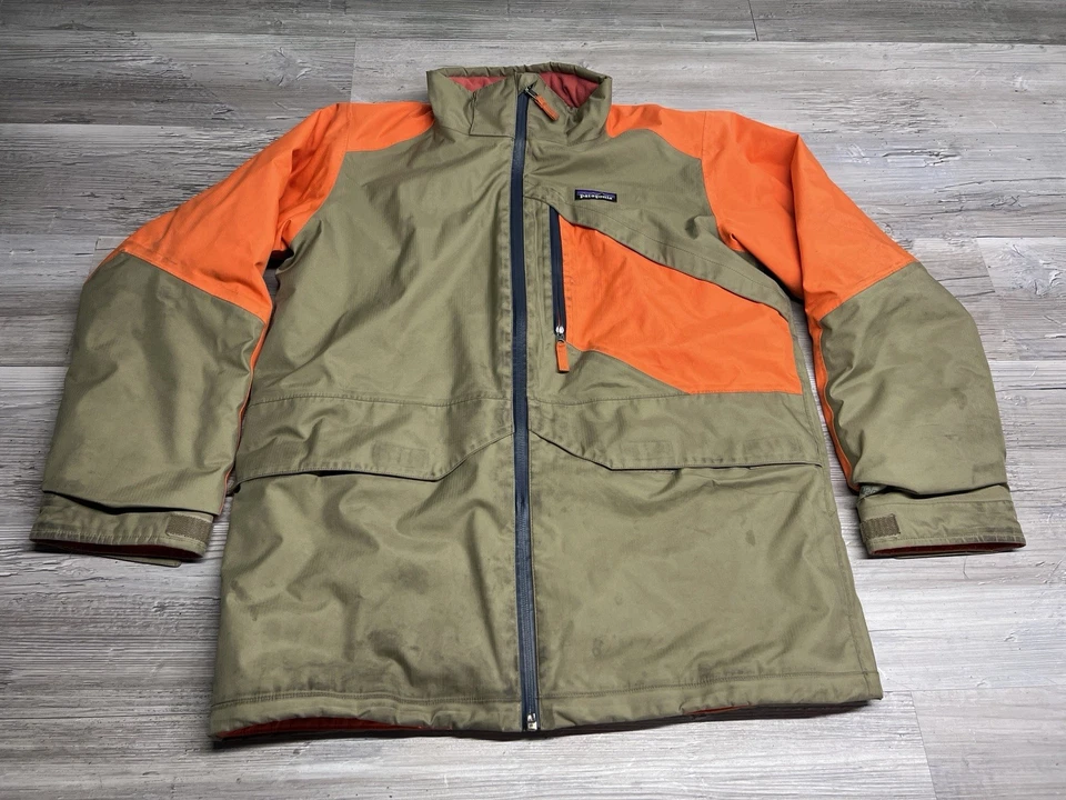 Parka Patagonia Niños Marrón Naranja Abrigo de Caza Aislado Juvenil Talla XL Cremallera Foto 1 de 4