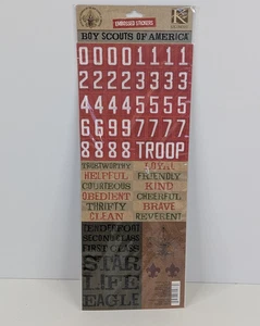 K&Company Boy Scouts of America geprägte Scrapbooking Aufkleber versiegelt NEU - Bild 1 von 4