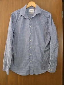Men's Goodfellow & Co Slim Size Large Gingham Blue White Button Down Long Sleeve - Picture 1 of 13