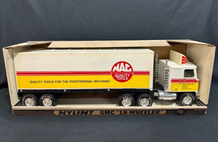 Vtg. Nylint MAC Quality Tools Semi Truck & Trailer GMC 18-Wheeler Pressed Metal - Image 1 of 4