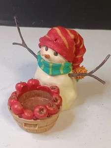 Hallmark Mitford Schneemann mit Äpfeln Windlichthalter.. - Bild 1 von 6