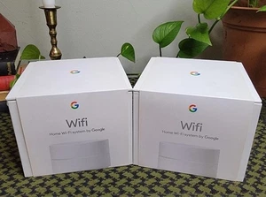 Set of 2  Google WiFi Router AC1200 Mesh System Home Wi-Fi Network Points White  - Picture 1 of 6