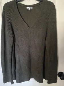 Suéter Sonoma Damas Manga Larga Cuello en V Talla XL Verde Ejército Nuevo - Imagen 1 de 4
