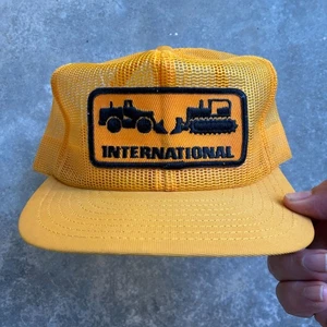 Vintage International Trucker Hat Cap OS Men Yellow Full Mesh 80s USA Deadstock - Bild 1 von 11