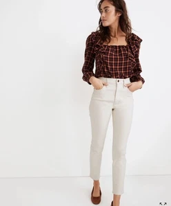 MADEWELL The Perfect Vintage Jean SZ 29 High Rise Canvas White Tapered Leg - Picture 1 of 8