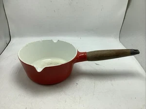 Vintage Michael Lax Copco Soßenpfanne Orange Emaille 2 Ausgießer Kostenloser Versand!!!! - Bild 1 von 16