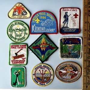 Boy Scout Patches BSA Lot of 10 various Councils Camp Klondike Derby 1967-2010 - Picture 1 of 6