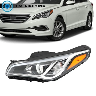Headlight Halogen Headlamp Assembly For 2015 2016 2017 Hyundai Sonata Left Side - Image 1 of 4