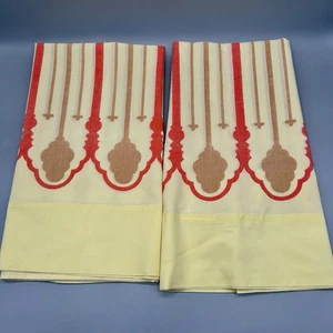 Juego De Colección De 2 Fundas De Almohada Arquitectónicas Sears Kismet Perma Prest MCM Amarillas - Imagen 1 de 6