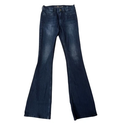 Pantalones de mezclilla MiH ajustados marrakech lavado oscuro acampanados talla 28 tiro medio elásticos Foto 1 de 4