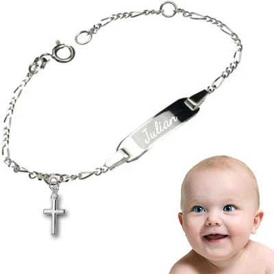SILBERPOINT KINDER GRAVUR ARMBÄNDER MIT EINHÄNGER-ECHT SILBER-MADE IN DEUTSCHLAND