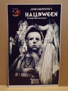 Halloween s/w Kunstdruck signiert und nummeriert 11/250 Echtheitszertifikat Filmposter Design - Bild 1 von 6