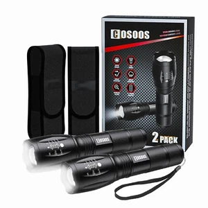 COSOOS 2 Flashlights with Holsters, Bright LED Flashlights 1000 Lumen & Holde... - Picture 1 of 9