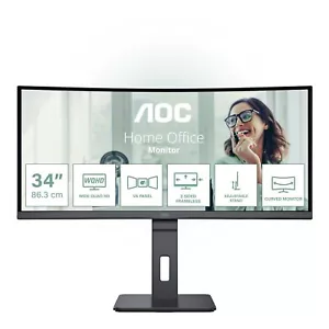 AOC 86,0cm (34 ") CU34P3CV 21:0 9 HDMI + Dp + Usb-C VA Curved (Courbé) au Détail - Photo 1/12