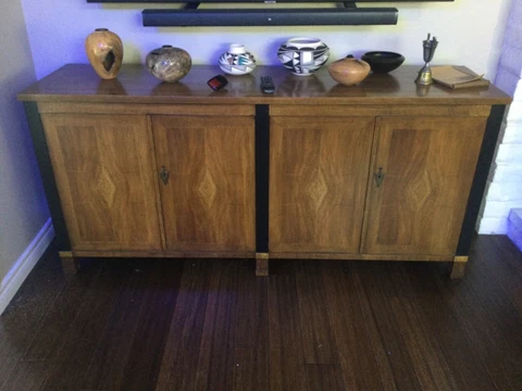 Baker Furniture Refinished Walnut Credenza Sideboard Cover