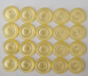 Paquete HolmeCraft de 20 botones de bebé cuerda limón 14 mm (tamaño 22), rueda, borde fresado - Imagen 1 de 2